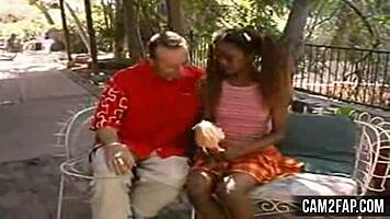 Black Teen 18+ Fucks Outdoor in Hardcore Action Scene