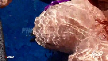 busty pinay showin’ off huge tits by pool, oops