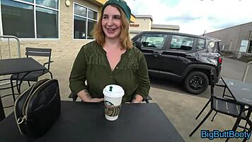 cumshot and creampie for slutty girlfriend in car