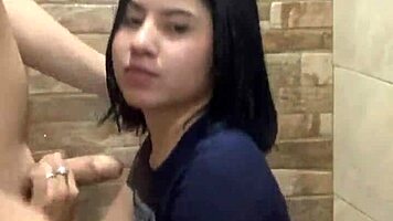 young girl fucks her best friend in the bathroom