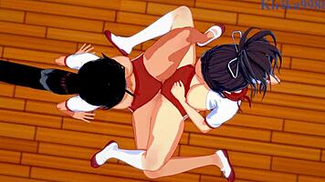 asuka and homura intense lesbian play - senran kagura hentai!