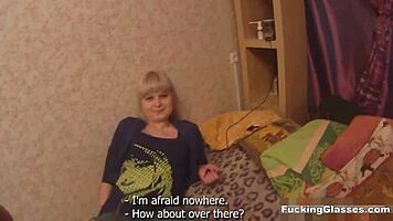 Kira, the newbie snowboarder, gets fucked hard in glasses