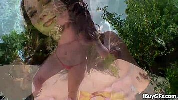 holly west drops by for steamy bikini fun outdoors