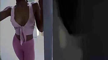 mila mars engages in detailed sex at gym bathroom including facial, missionary, riding, cowgirl, doggystyle