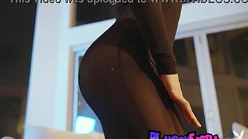 petite naked inked blondie anna claire clouds posing in sexy long boots