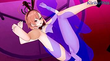 Mikamo Neru kanin jente versjon og Uzawa Reisa intens sex - blue archive hentai