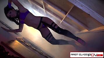 Adriana Chechik sucks big dick with ripped clothes at party!