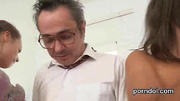 Young girl seduced and drilled by elderly