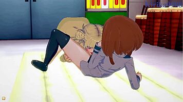 himiko toga and ochako uraraka intense lesbian sex 😍