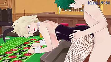 mitsuki bakugo and kyoka jiro and izuku midoriya bunny girl intense sex - my hero academia hentai 😍