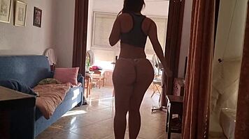 Blonde big ass in custom video