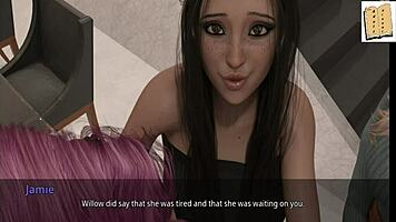 Penelope gets wild in anime game. Teen takes anal creampie doggystyle with intense action.