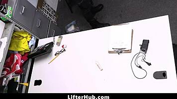 Beautiful Teen Caught Stealing Gives Blowjob and Bends Over for Doggystyle Fuck