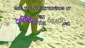 Topless Horny Sluts Spilling Secrets on Beach Vacation Abroad