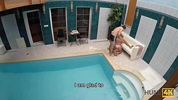 in hunt4k, the wife offers a blowjob and fucking for free spa time, cuckolding her husband in pov