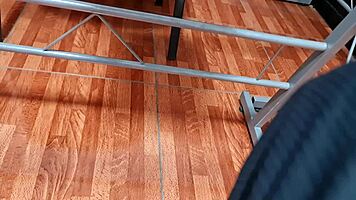 Upskirt peek at Mexican saleswoman Nataly's charm