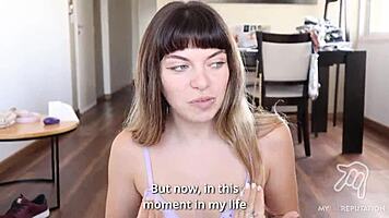 Homemade Babe Loves Cum on Face and Mouth in First Facial Vlog