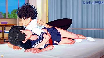 Ruiko Saten, Misaki Shokuhou, Toma Kamijo Wild Hentai Sex