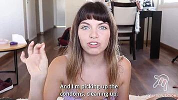 Homemade Babe Loves Cum on Face and Mouth in First Facial Vlog