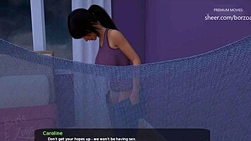 Taboo cum sprayed on step sister's big tits and ass in Milfy City.