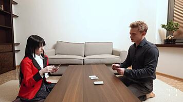 Yumeko Jabami humiliated by drinking rival's cum in wild anime hentai