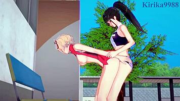 chisato nishikigi and takina inoue intense futanari sex - lycoris recoil hentai