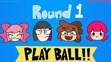 Who wins competition animation round 1 kissing round 2 blowjob?