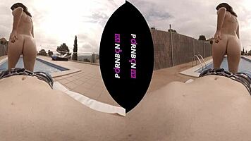 VR Latina neighbor nympho craves outdoor pool sex!