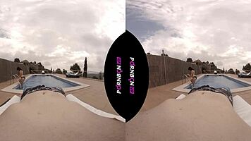 VR Latina neighbor nympho craves outdoor pool sex!
