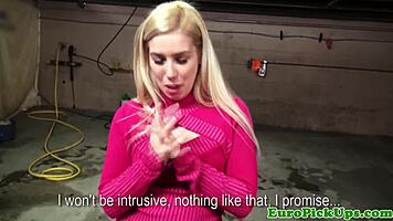 Cute Picked Up Blonde Boldly Flashes Camera