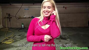 Cute Picked Up Blonde Boldly Flashes Camera