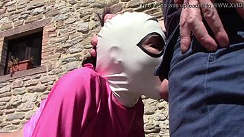 Laura Feels Deepthroat and Creampie Ecstasy in Pink Outfit Outdoors