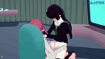 Marika Kato and Chiaki Kurihara in intense lesbian futanari hentai