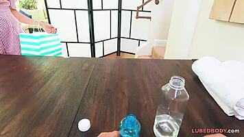 18yo babe gets massage.