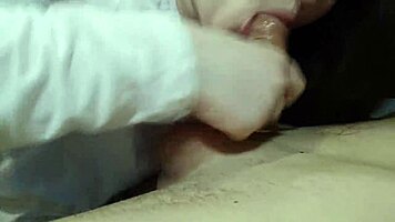 Girl sucks dick deepthroat at friend's house.