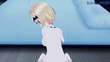 Yozora Mel and Uruha Rushia in wild POV hentai sex with Hololive VTuber