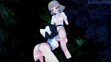 hibiki tachibana, miku kohinata, laura bodewig gettin’ wild in lesbian hentai play.. symphogear vibes!