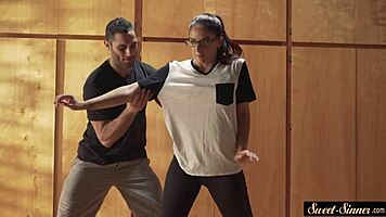 Stepsister tittyfucks and rides her stepbrother intensely