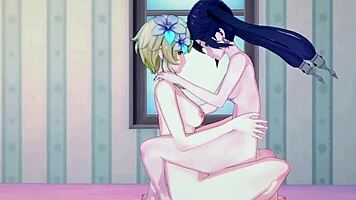 lumine, keqing, mona in intense lesbian futanari sex?