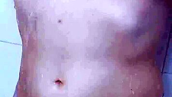 Wet teen with sexy big ass and perfect tits