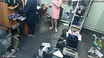 the slutty blonde casually fingers her pussy outdoors near a stranger