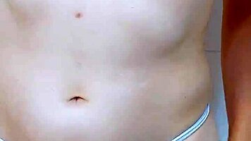 Wet teen with sexy big ass and perfect tits