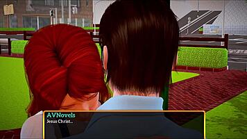 Redhead teen in amateur cartoon.