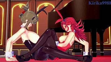 Festenia, Chitose, Sagiri in Intense Lesbian Play!