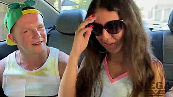 Stepsister gives sloppy blowjob and takes messy facial