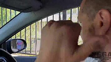 Stepsister gives sloppy blowjob and takes messy facial