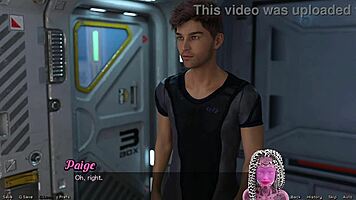 Stranded in space milf stretches out her huge tits seductively