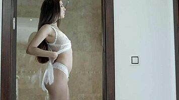 Stepbro devours Anya Krey’s young 18+ pussy, making her cum hard on tongue