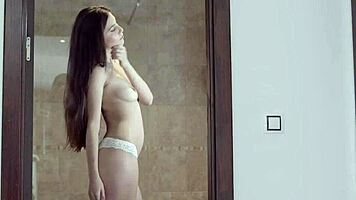 Stepbro devours Anya Krey’s young 18+ pussy, making her cum hard on tongue