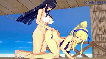 Ikaruga and Katsuragi bunny girls in futanari sex creampie. 😘